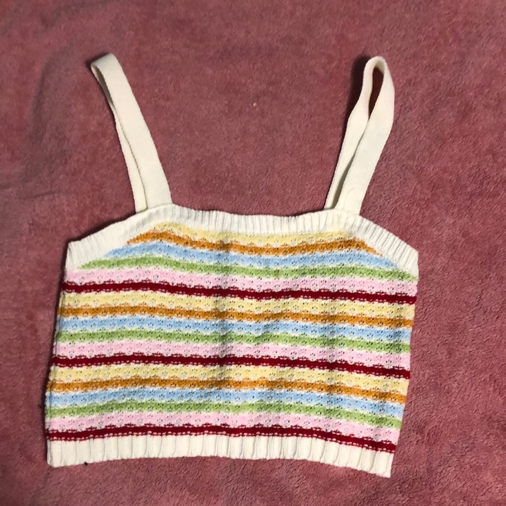 Cute knit rainbow top